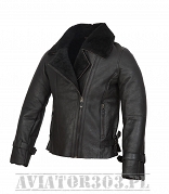 Kurtka Pilotka Skórzana Raiders: Black Lambskin