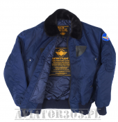 B-15 Nylon Bomber Jacket: Blue